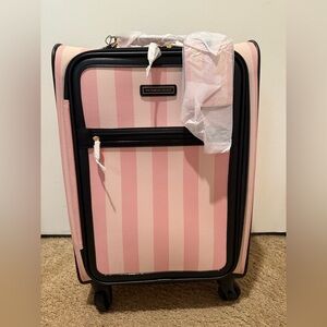 Victoria's Secret Pink and Black Striped Luggage